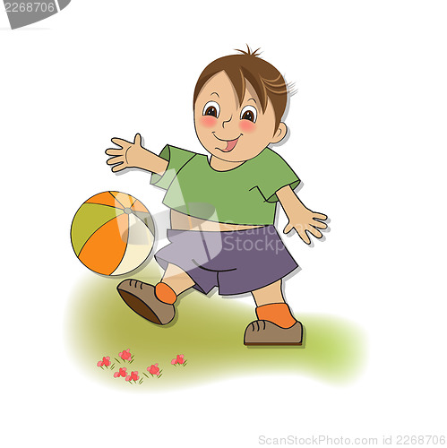 Image of little boy playing ball