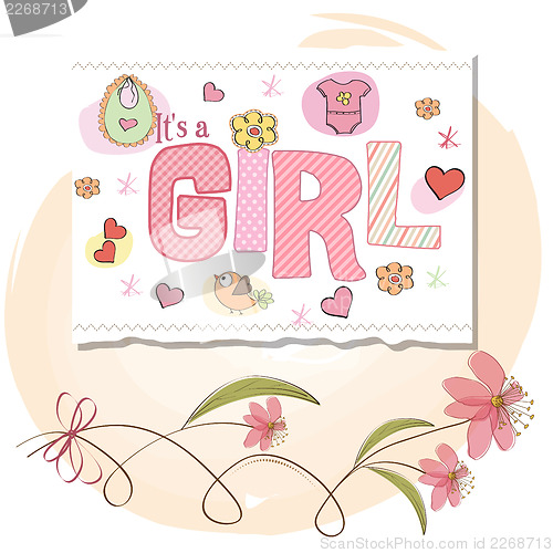 Image of baby girl shower card