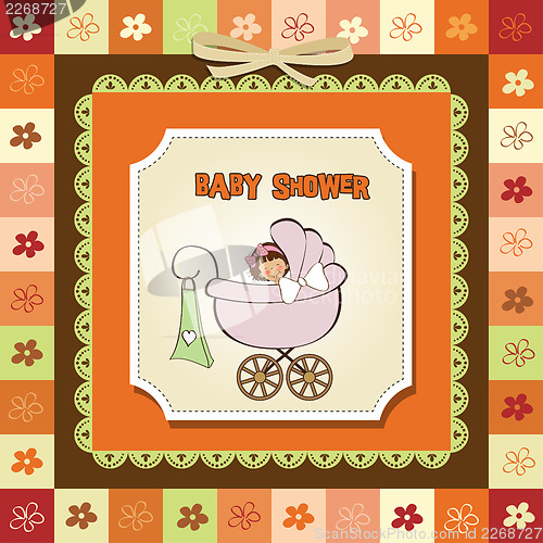 Image of baby girl announcement card