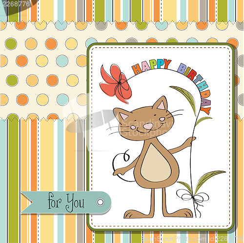 Image of birthday card with funny cat