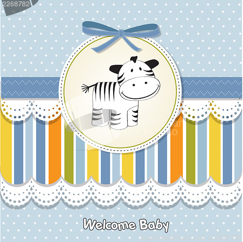 Image of cute baby shower card with zebra