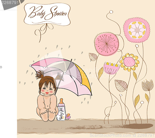 Image of baby girl shower card