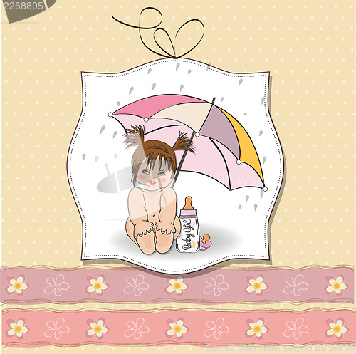 Image of baby girl shower card