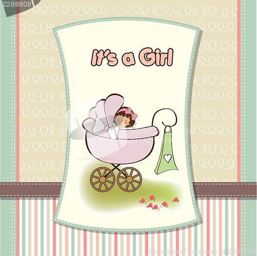 Image of baby girl announcement card
