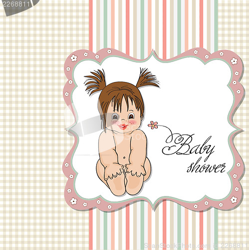 Image of baby girl shower card