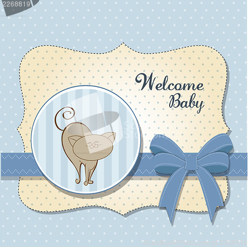 Image of baby shower card with cat