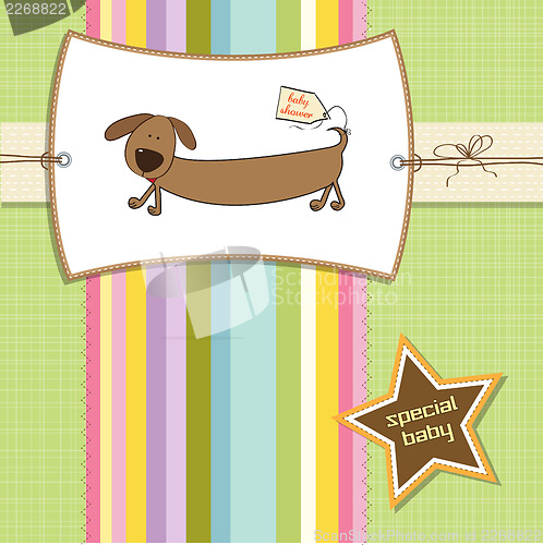 Image of funny shower card with long dog