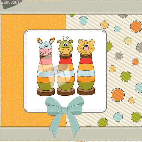 Image of baby shower card with toys
