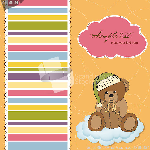 Image of customizable greeting card with teddy bear