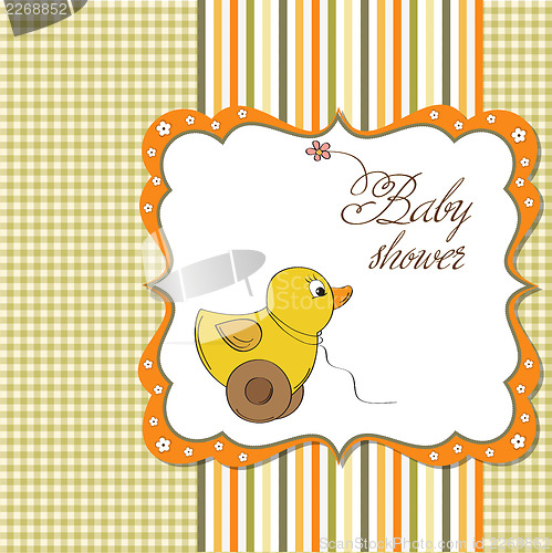 Image of welcome card with duck toy