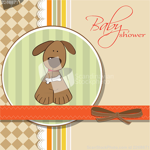 Image of romantic baby shower card with dog