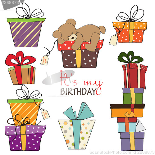 Image of Gift boxes collection isolated on white background