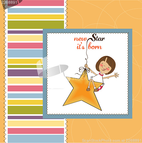Image of new star it's born.welcome baby card