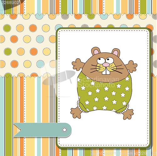 Image of greeting card with cute little rat