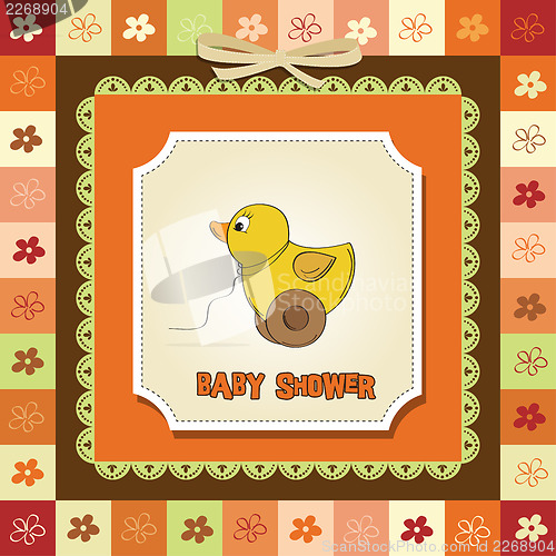 Image of welcome card with duck toy