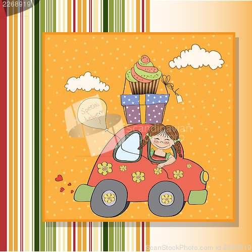Image of birthday card with funny little girl