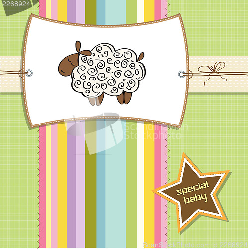 Image of cute baby shower card with sheep