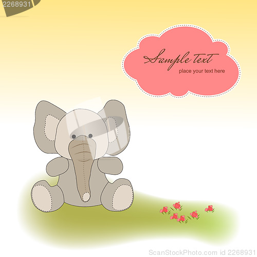 Image of delicate greeting card with elephant