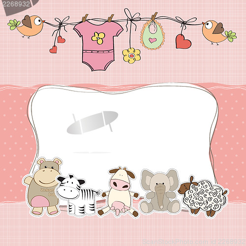 Image of baby girl shower card