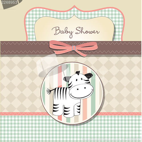 Image of cute baby shower card with zebra