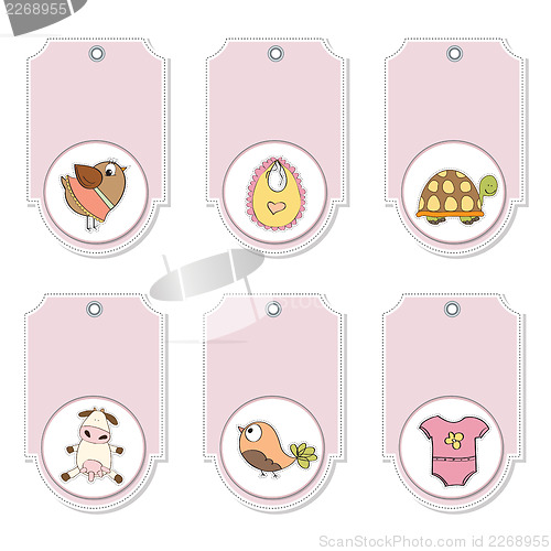 Image of cartoon animals labels set