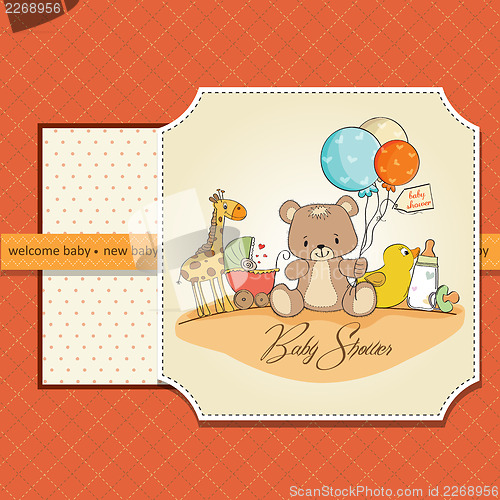 Image of baby shower card with toys