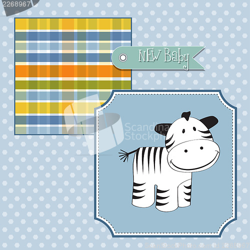 Image of cute baby shower card with zebra