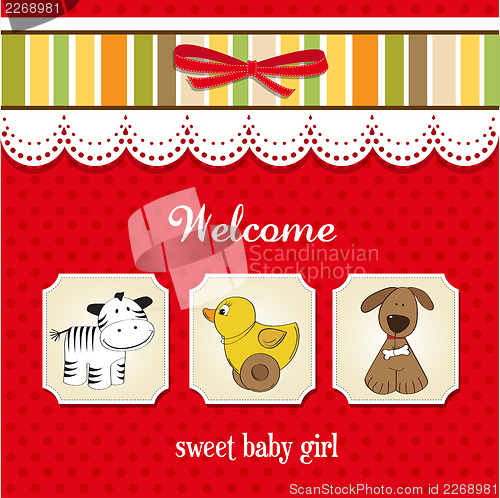 Image of baby shower card with toys