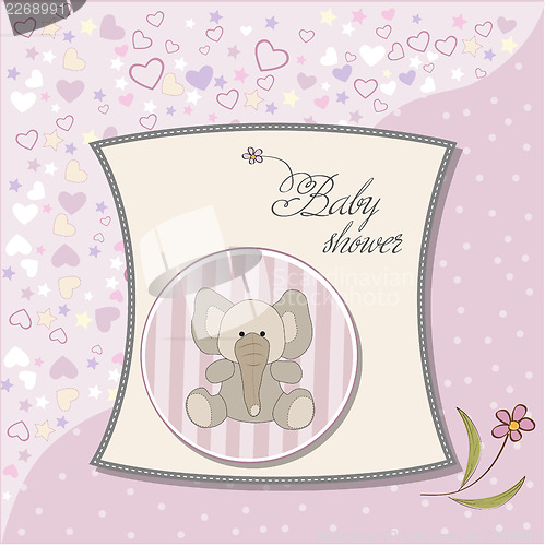 Image of romantic baby girl announcement card