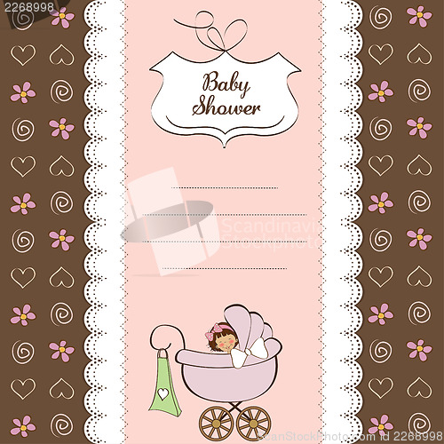Image of baby girl announcement card