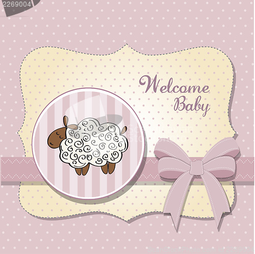 Image of cute baby shower card with sheep