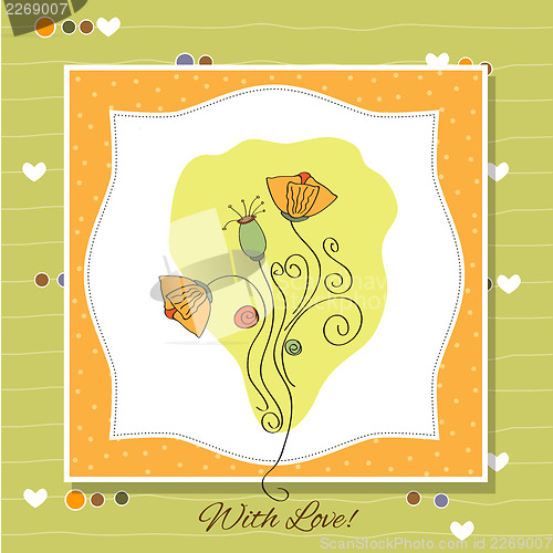 Image of thank you greeting card with flower
