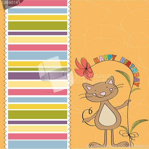 Image of birthday card with funny cat