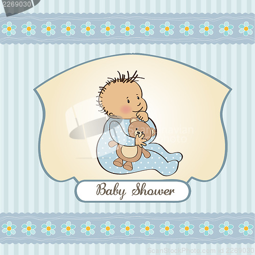 Image of baby announcement card with little boy