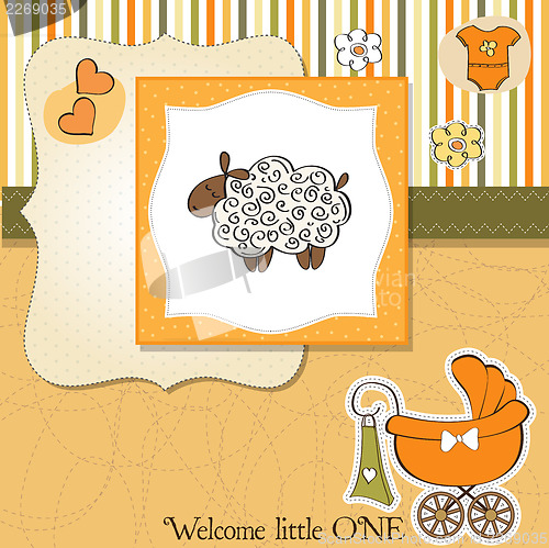 Image of cute baby shower card with sheep