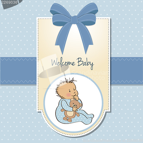 Image of romantic baby boy shower card
