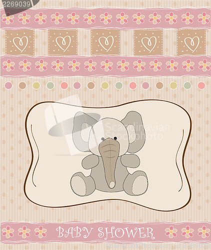 Image of romantic baby girl announcement card