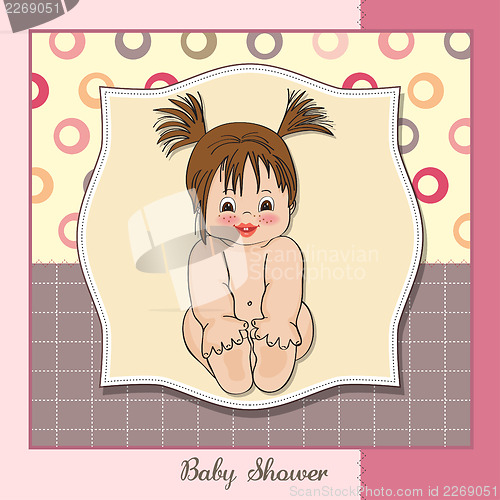 Image of baby girl shower card