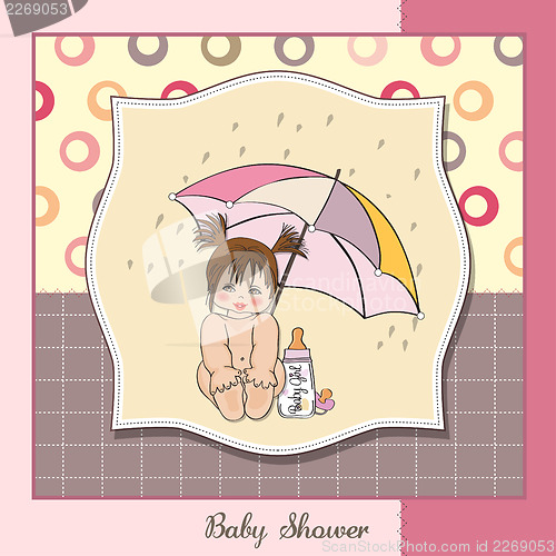 Image of baby girl shower card