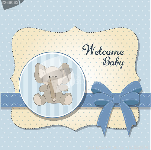 Image of new baby card with elephant