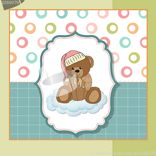 Image of customizable greeting card with teddy bear