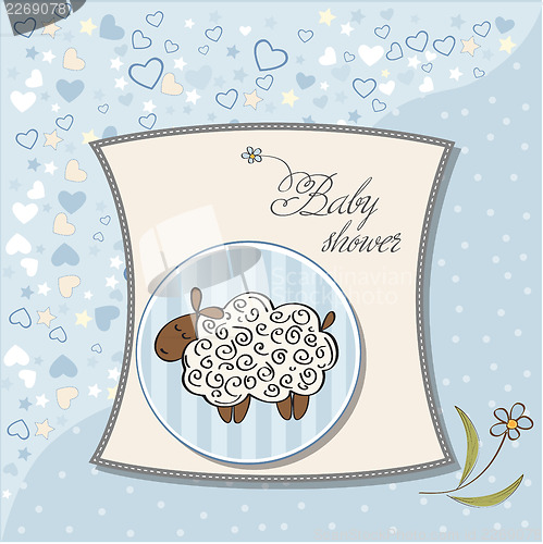 Image of cute baby shower card with sheep