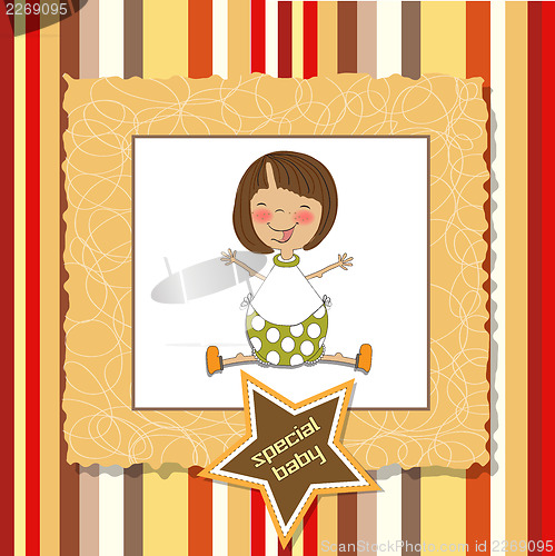 Image of new baby girl announcement card