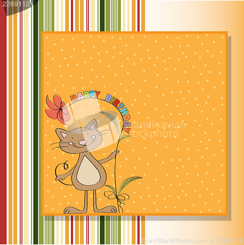 Image of birthday card with funny cat
