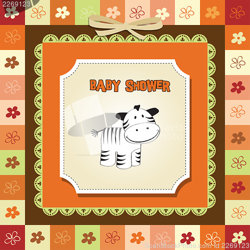 Image of cute baby shower card with zebra