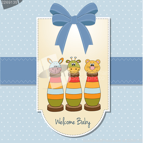 Image of baby shower card with toys