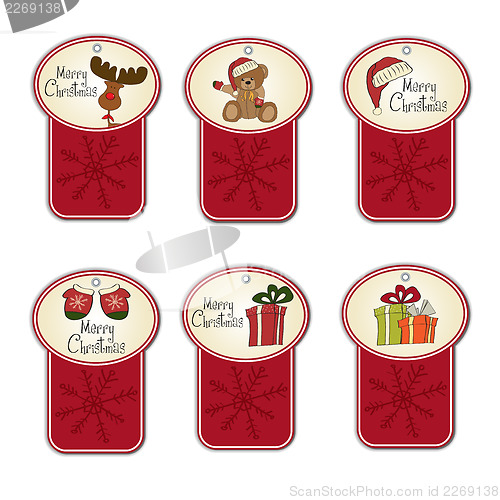 Image of Christmas labels set
