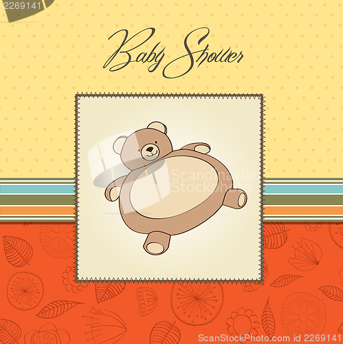 Image of baby shower card with teddy