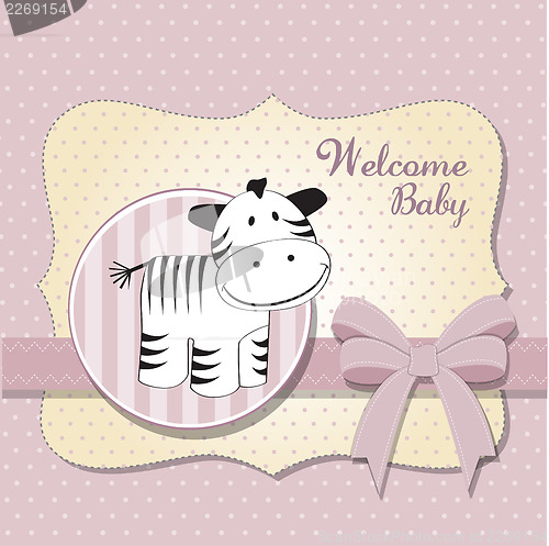 Image of cute baby shower card with zebra