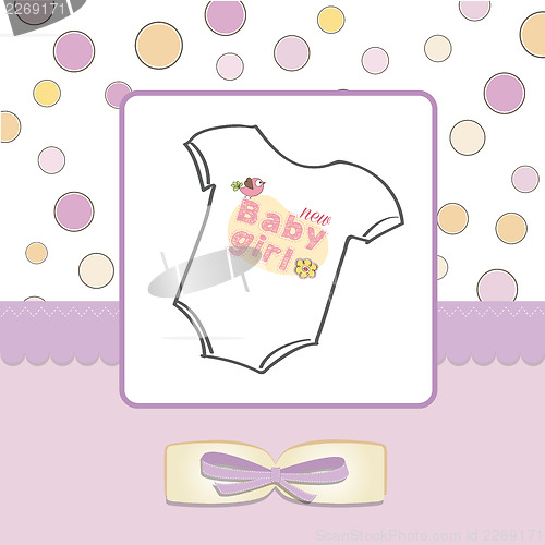 Image of baby girl announcement card